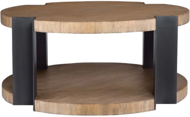 Uttermost® Loana Brown Coffee Table with Matte Black Base-3
