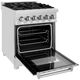 ZLINE Legacy 24" Stainless Steel Pro Style Dual Fuel Range with 4 Burner Gas Cooktop and Electric Convection Oven in Satin Stainless Steel Door-3