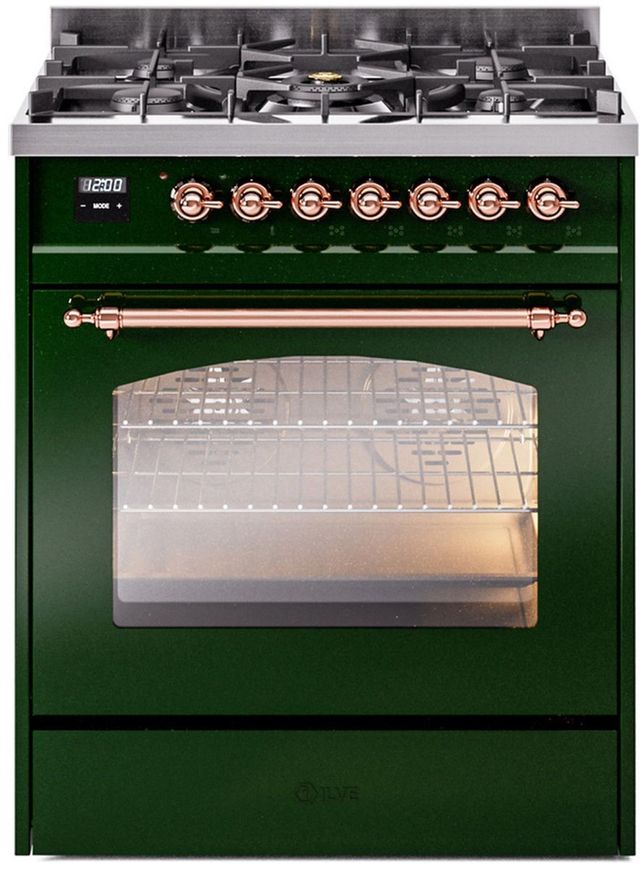 Ilve® Nostalgie II Series 30" Emerald Green Pro Style Dual Fuel Range-0
