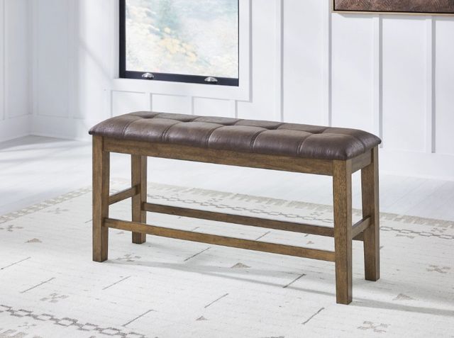 Signature Design by Ashley® Urbinforte Light Brown Upholstered Counter Dining Bench-1