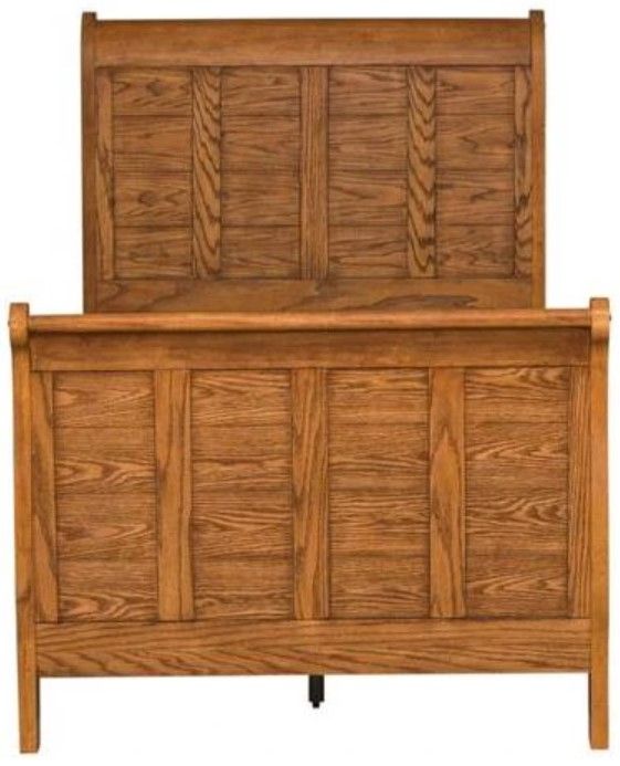Liberty Furniture Grandpas Cabin Aged Oak Youth Twin Sleigh Bed-2