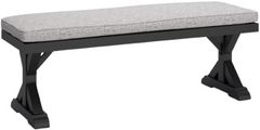 Signature Design by Ashley® Beachcroft Black/Light Gray Aluminum/Fabric/Resin Outdoor Bench