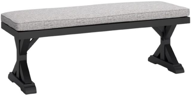 Signature Design by Ashley® Beachcroft Black/Light Gray Aluminum/Fabric/Resin Outdoor Bench