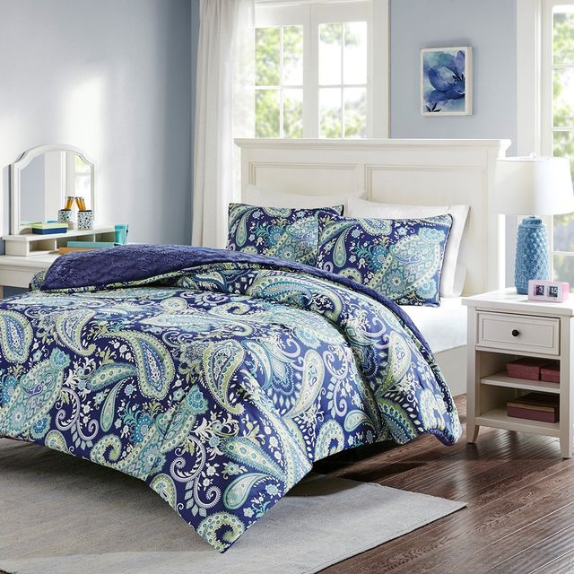Olliix by Intelligent Design Melissa Purple Twin Reversible Comforter Mini Set-0