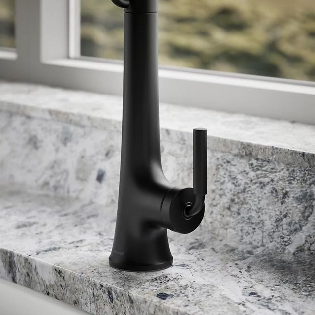 KOHLER® Tone® Matte Black Semi-Professional Kitchen Sink Faucet with 3-Function Sprayhead-4