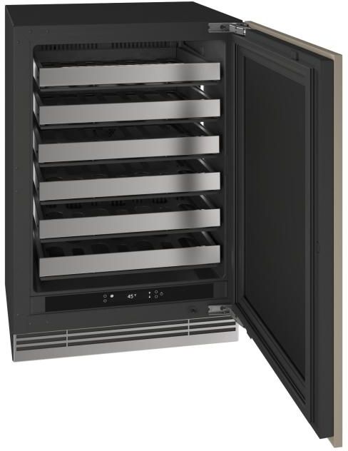 U-Line®  Home Collection 24" 5.1 Cu. Ft. Panel Ready Wine Refrigerator with Solid Door-3