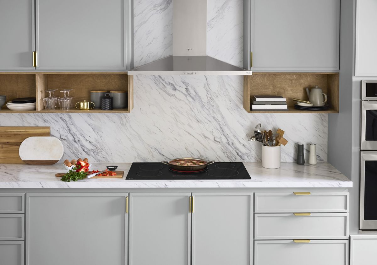 Modern kitchen featuring a sleek 30 inch electric cooktop