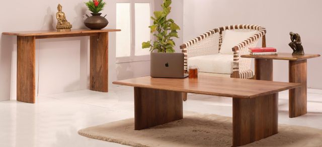 Jaipur Furniture Conall Brown Rectangle Coffee Table-1