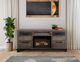 International Furniture Direct Loft Brown Gray Fireplace TV Stand-1