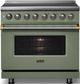Viking® 5 Series 36" Eucalyptus Pro Style Induction Range with Brushed Brass Trim-3