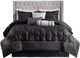 Olliix by Madison Park Laurel 7 Piece Black Queen Tufted Comforter Set-0