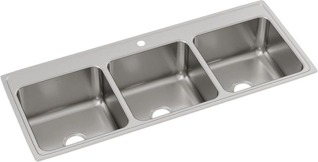 Elkay Lustertone® Classic Lustrous Satin 54" x 22" x 10-1/8" 1-Hole Triple Bowl Drop-In Sink-0