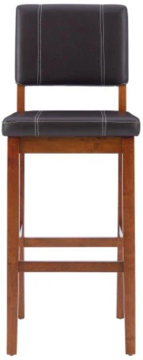 Linon Milano Black/Walnut Bar Stool-3