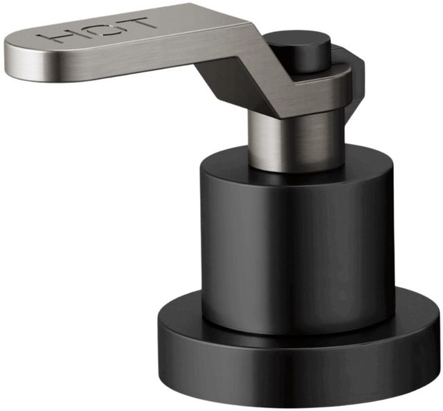 Brizo Litze® Matte Black/Brilliance® Luxe Steel® Roman Tub Faucet Industrial Lever Handle Kit-0