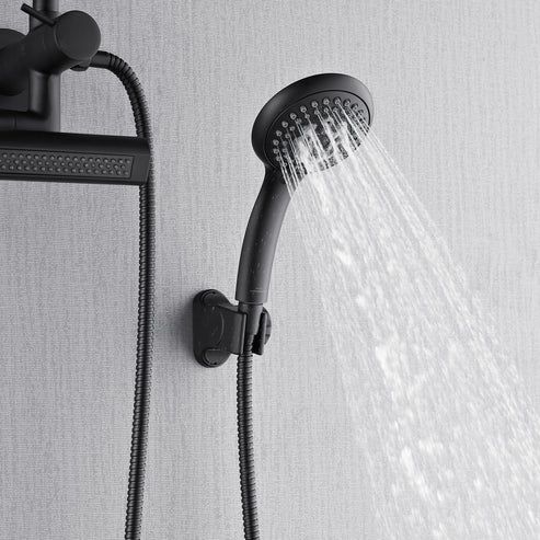 Forno Acqua AcquaFALL Mini Matte Black 8"  Retrofit Shower System-2