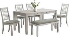 Monarch Specialties Inc. Antique Grey 60" Rectangular Dining Table with Drawers