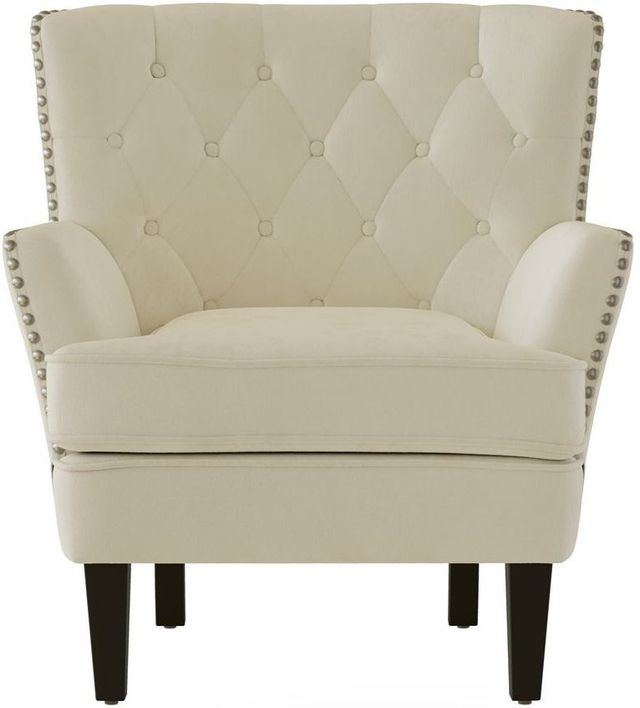 Emerald Home Noelle Cream Velvet Accent Chair-3