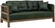 International Furniture Direct Roots Brown/Green Leather Sofa-0