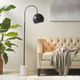Olliix by Hampton Hill Halsey Black Mid Century Modern Black Floor Lamp-4