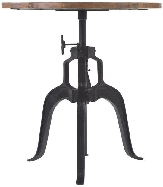 YHD Brown Pub Table with Black Base-2