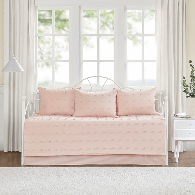 Olliix by Urban Habitat Brooklyn Pink Cotton Jacquard Daybed Set-1