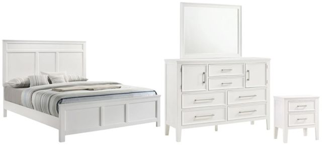 New Classic® Home Furnishings Andover 4-Piece White California King Bedroom Set-0