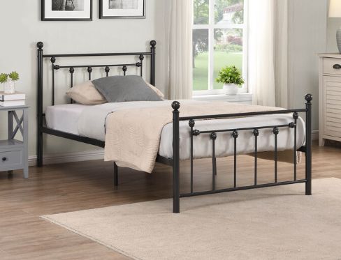 Milton Greens Stars Black Twin Victorian Style Metal Platform Bed-1