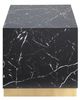 Mazin Furniture Astraia Black Faux Marble End Table with Brushed Gold Base-1