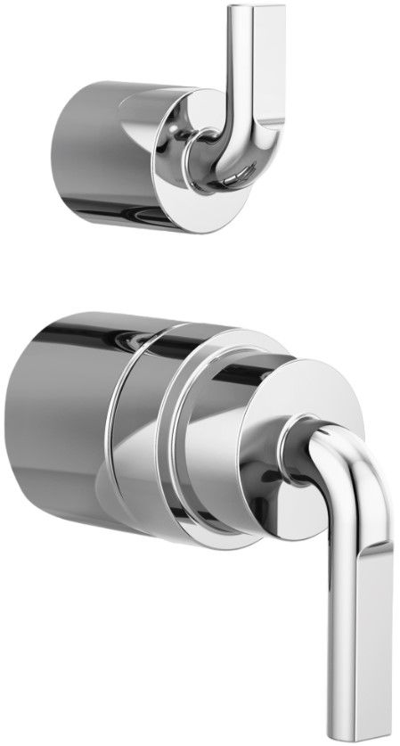 Brizo Litze® Polished Chrome Pressure Balance Valve With Diverter Trim Handle Kit - Notch Lever-0