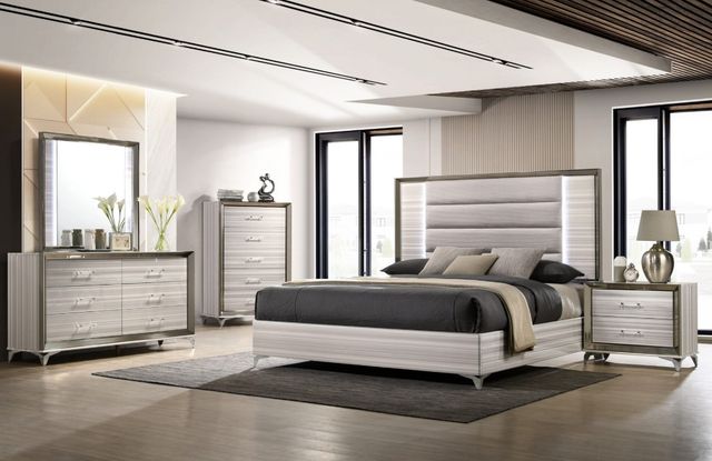 Global Furniture USA Zambrano 5-Piece White Queen Bedroom and Vanity Set-1