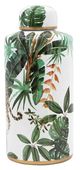 A & B Home Green/White 14" Safari Leaf Lidded Jar-2