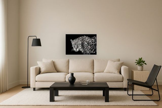 Classy Living Untamed Glossy Framed Leopard with Rocks Wall Art-1