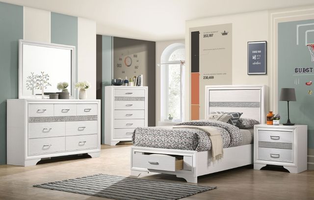 Coaster® Miranda 5-Piece White Twin Storage Bedroom Set-1