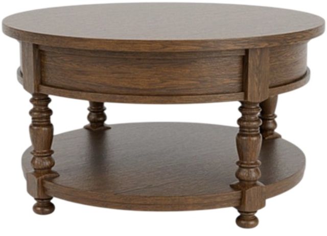 Riverside Furniture Eastlake Whiskey Oak Round Cocktail Table-2