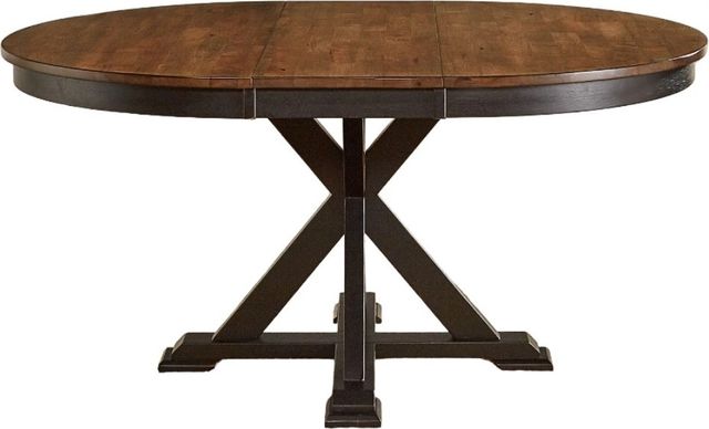 A-America® Stormy Ridge Chicory Oval Extension Dining Table with Slate Black Base-2