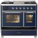 Ilve® Majestic III 40" Midnight Blue Pro Style Dual Fuel Liquid Propane Range with Triple Glass Door and Chrome Trim-2