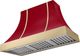 AGA Cascade 48" Piccadilly Red Wall Mounted Range Hood  with Brushed Brass Trim-0