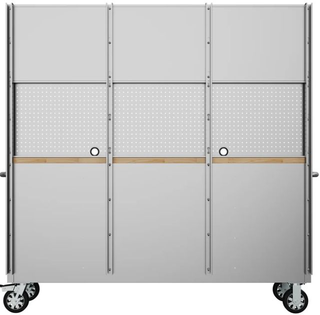 Thor Kitchen® 72" Stainless Steel 15-Drawer Tool Chest with Upper Cabinet and Pegboard-3