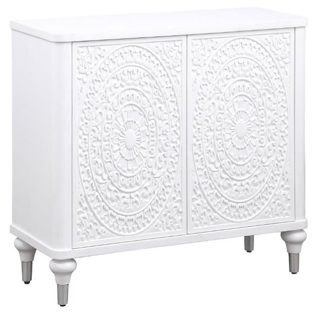 Coaster® Cardella Distressed White 2-Door Cabinet-0