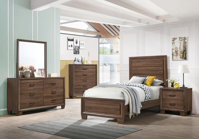 Coaster® Brandon 5-Piece Medium Warm Brown Twin Bedroom Set-0