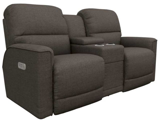 La-Z-Boy® Cade Smoke Power Reclining Loveseat with Console, Headrest, and Lumbar-0