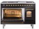 Ilve® Nostalgie II Series 48" Glossy Black Pro Style Dual Fuel Range-3
