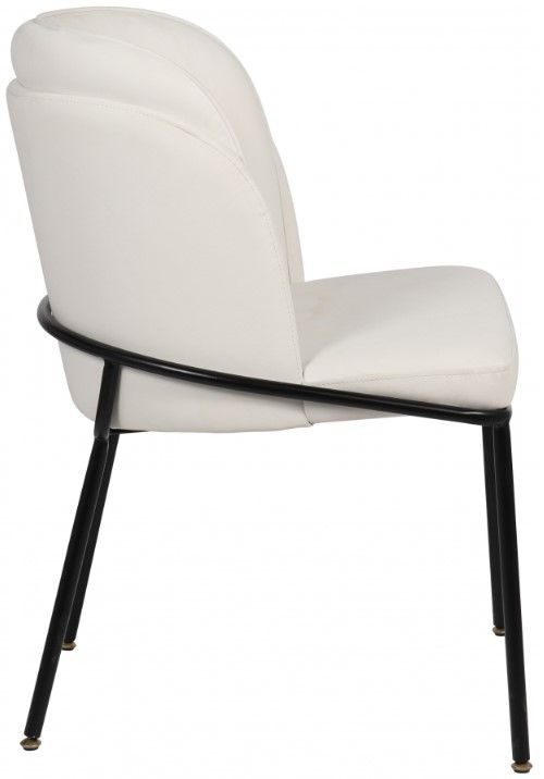 Meridian Furniture Jagger White/Matte Black Vegan Leather Dining Side Chair-3