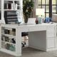 Parker House® Catalina 8-Piece Cottage White Library Wall with Writing Desk-4