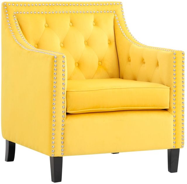Mazin Furniture Grazioso Yellow Upholstered Accent Chair-0