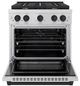 ZLINE Autograph Edition 30" Stainless Steel Pro Style Gas Range with 4 Burner Cooktop and Matte Black Accents-1