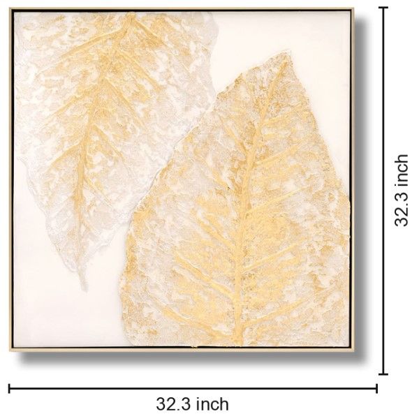Classy Living Timeless Empire Gilded Tranquility Leaf Duo Wall Art-2