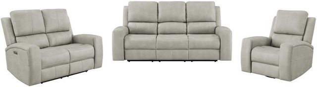 Coaster® Brickston 3-Piece Grey Power Reclining Sofa Set with Power Headrest and Lumbar-0
