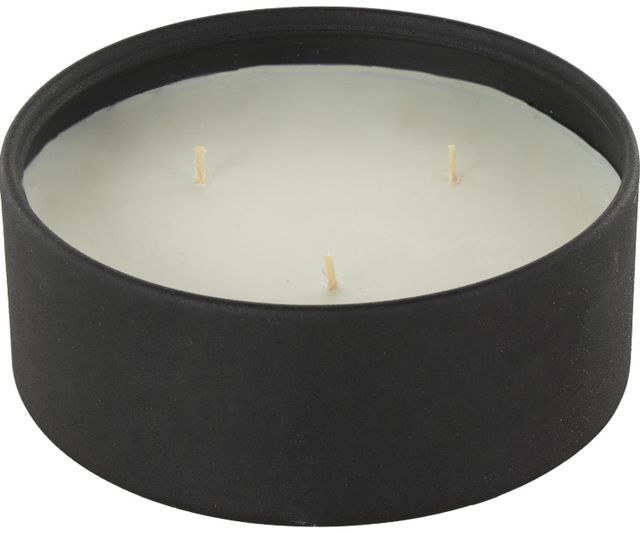 Deco Marche Black Creamy Vanilla Swirl Scented 3-Wick Candle with White Wax-0