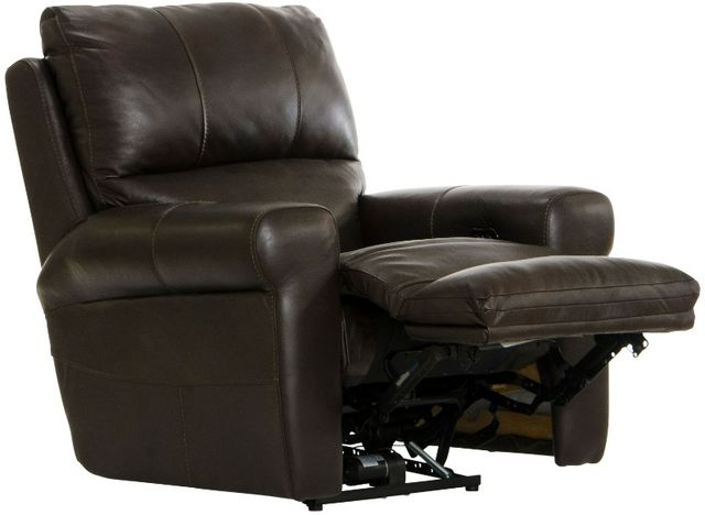 Catnapper® Torretta Chocolate Leather Power Lay Flat Recliner-1